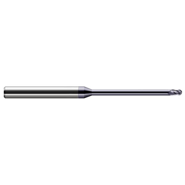 Miniature End Mill - Ball - Long Reach, Stub Flute, 0.1560" (5/32), Shank Dia.: 3/16"